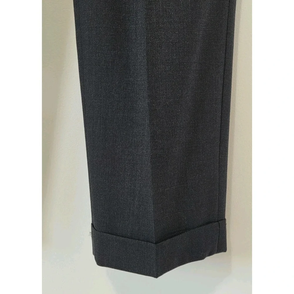 Milano Men's Pleated Cuffed Dress Pants Trousers 34x30 Wool Loose Black